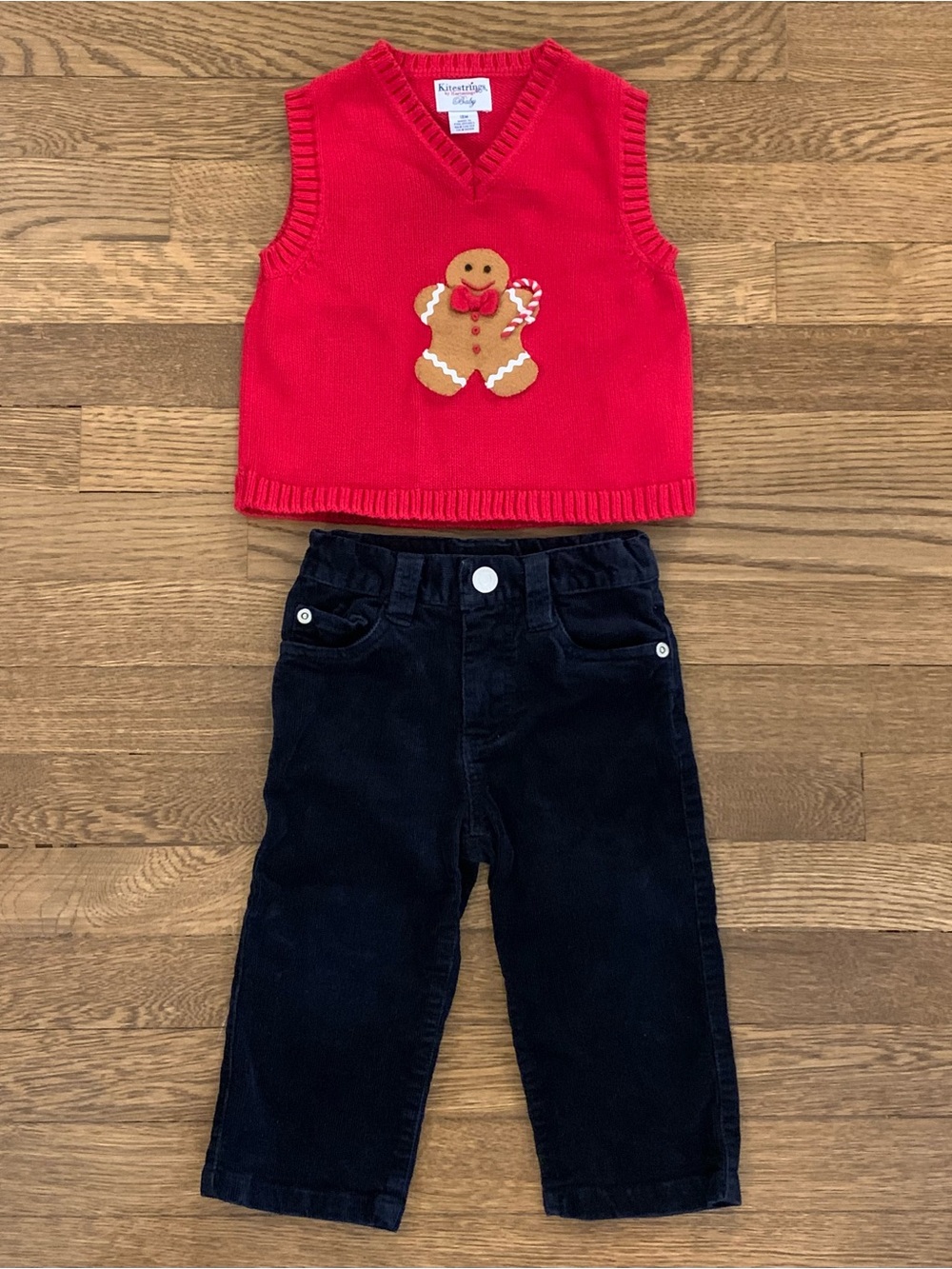 Kitestrings Baby Boys 18 Months Sweater Vest Corduroy Pants Holiday Outfit